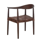 Fauteuil d'appoint en cuir tressé blanc / naturel / noyer / noir, une place