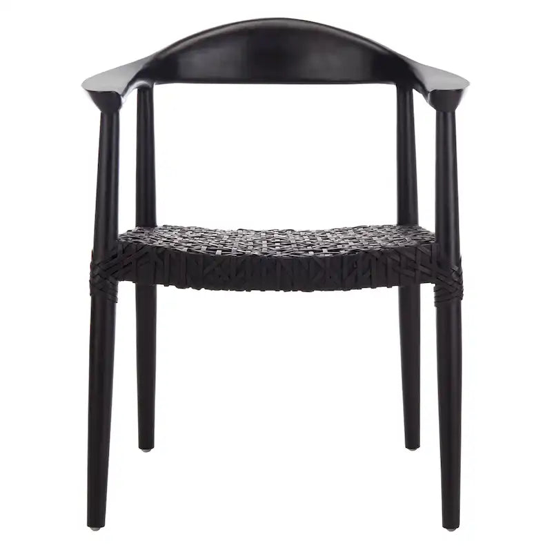Fauteuil d'appoint en cuir tressé blanc / naturel / noyer / noir, une place