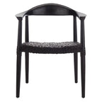 Fauteuil d'appoint en cuir tressé blanc / naturel / noyer / noir, une place