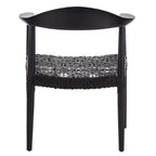 Fauteuil d'appoint en cuir tressé blanc / naturel / noyer / noir, une place