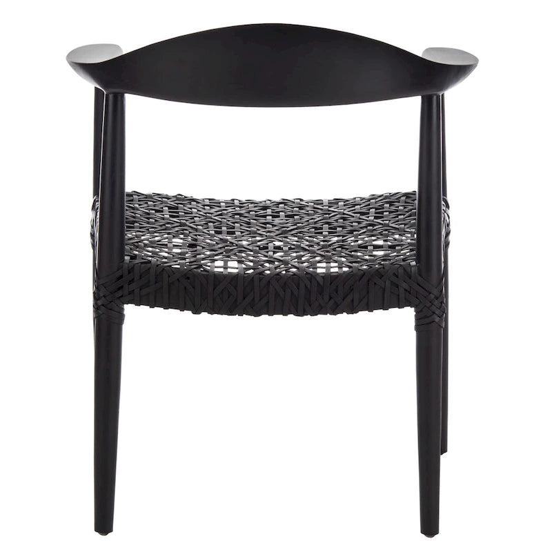 Fauteuil d'appoint en cuir tressé blanc / naturel / noyer / noir, une place