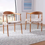 Fauteuil d'appoint en cuir tressé blanc / naturel / noyer / noir, une place