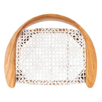 Fauteuil d'appoint en cuir tressé blanc / naturel / noyer / noir, une place