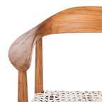 Fauteuil d'appoint en cuir tressé blanc / naturel / noyer / noir, une place