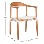 Fauteuil d'appoint en cuir tressé blanc / naturel / noyer / noir, une place