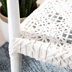 Fauteuil d'appoint en cuir tressé blanc / naturel / noyer / noir, une place