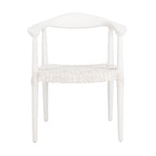 Fauteuil d'appoint en cuir tressé blanc / naturel / noyer / noir, une place