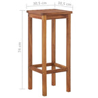 Ensemble de bar rustique marron pour 2 personnes, bois d'acacia massif, 3 pièces
