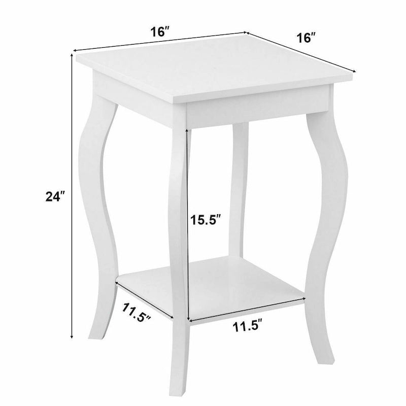 Table d'appoint noire à pieds incurvés avec étagère ouverte, pour 1 personne