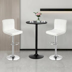 Ensemble table de bar ronde noire pour 2, table de bistrot moderne 3 pièces avec 2 tabourets pivotants réglables