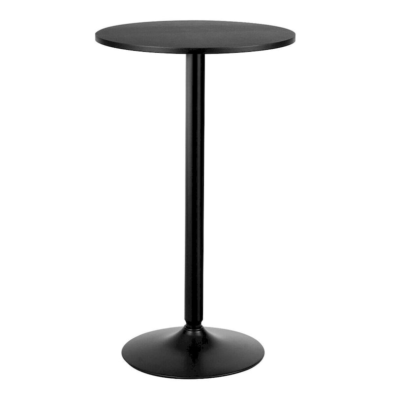 Ensemble table de bar ronde noire pour 2, table de bistrot moderne 3 pièces avec 2 tabourets pivotants réglables