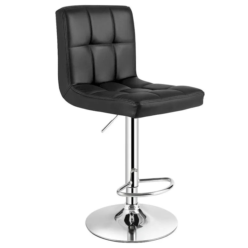 Ensemble table de bar ronde noire pour 2, table de bistrot moderne 3 pièces avec 2 tabourets pivotants réglables