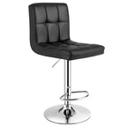 Ensemble table de bar ronde noire pour 2, table de bistrot moderne 3 pièces avec 2 tabourets pivotants réglables