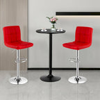 Ensemble table de bar ronde noire pour 2, table de bistrot moderne 3 pièces avec 2 tabourets pivotants réglables