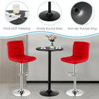 Ensemble table de bar ronde noire pour 2, table de bistrot moderne 3 pièces avec 2 tabourets pivotants réglables