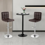 Ensemble table de bar ronde noire pour 2, table de bistrot moderne 3 pièces avec 2 tabourets pivotants réglables