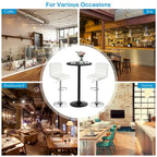 Ensemble table de bar ronde noire pour 2, table de bistrot moderne 3 pièces avec 2 tabourets pivotants réglables