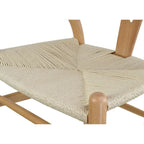 Chaise de salle à manger en bois rouge/orange avec assise en corde tressée, lot de 2