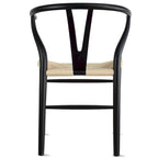 Chaise de salle à manger en bois rouge/orange avec assise en corde tressée, lot de 2