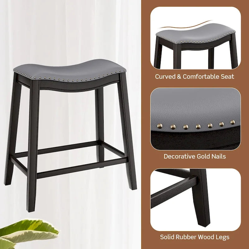 Ensemble table de bar hauteur comptoir noire et grise avec tabourets de selle, 4 places
