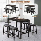Ensemble table de bar hauteur comptoir noire et grise avec tabourets de selle, 4 places