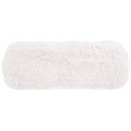 Pouffe en véritable peau de mouton avec pieds en acrylique, blanc / rose poudré, 1 place