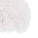 Pouffe en véritable peau de mouton avec pieds en acrylique, blanc / rose poudré, 1 place