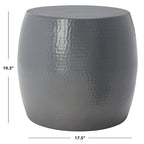 Table d'appoint / Tabouret rond, Gris foncé / Argent / Blanc, 1 place