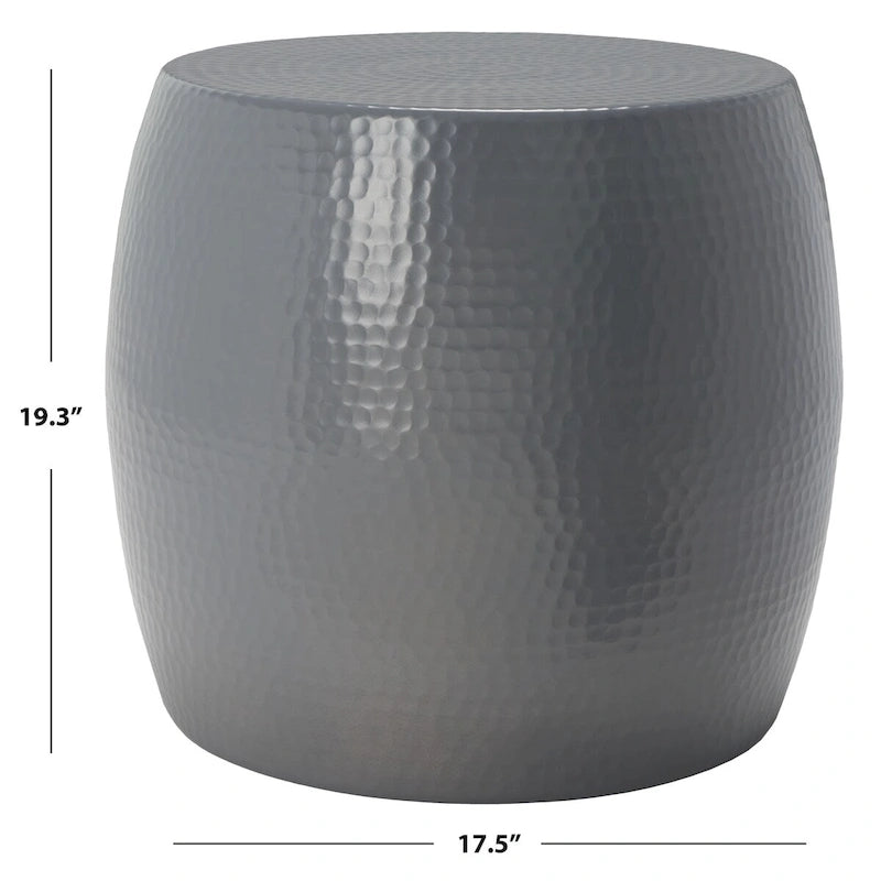 Table d'appoint / Tabouret rond, Gris foncé / Argent / Blanc, 1 place
