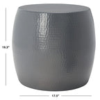Table d'appoint / Tabouret rond, Gris foncé / Argent / Blanc, 1 place