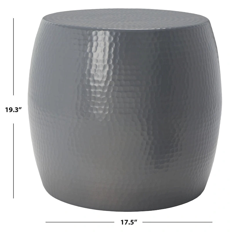 Table d'appoint / Tabouret rond, Gris foncé / Argent / Blanc, 1 place