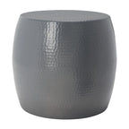 Table d'appoint / Tabouret rond, Gris foncé / Argent / Blanc, 1 place