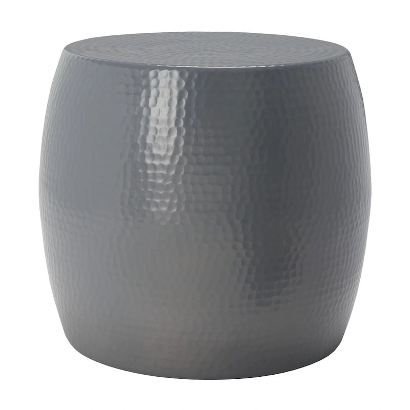 Table d'appoint / Tabouret rond, Gris foncé / Argent / Blanc, 1 place