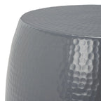 Table d'appoint / Tabouret rond, Gris foncé / Argent / Blanc, 1 place