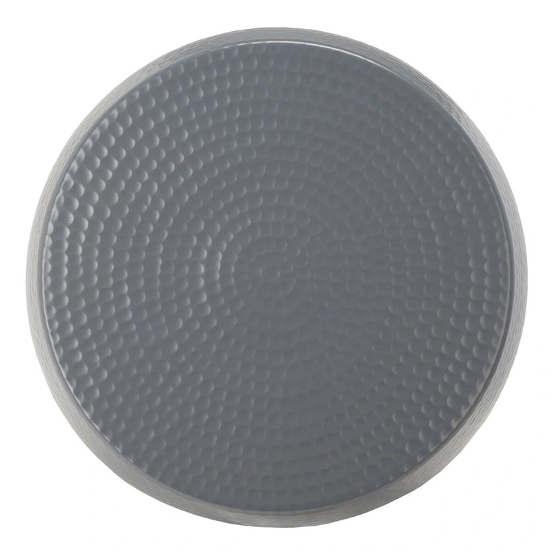 Table d'appoint / Tabouret rond, Gris foncé / Argent / Blanc, 1 place
