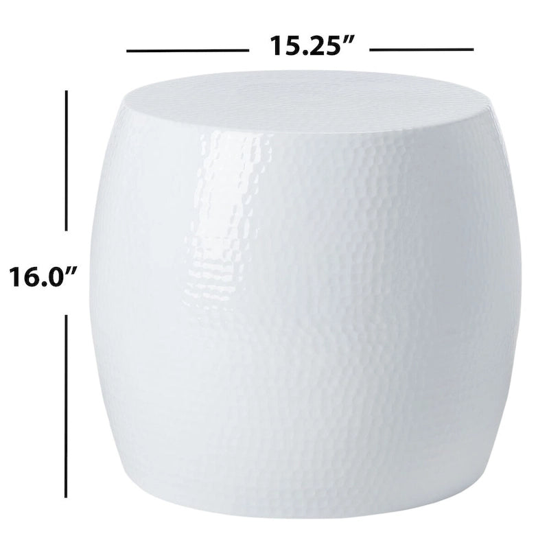 Table d'appoint / Tabouret rond, Gris foncé / Argent / Blanc, 1 place