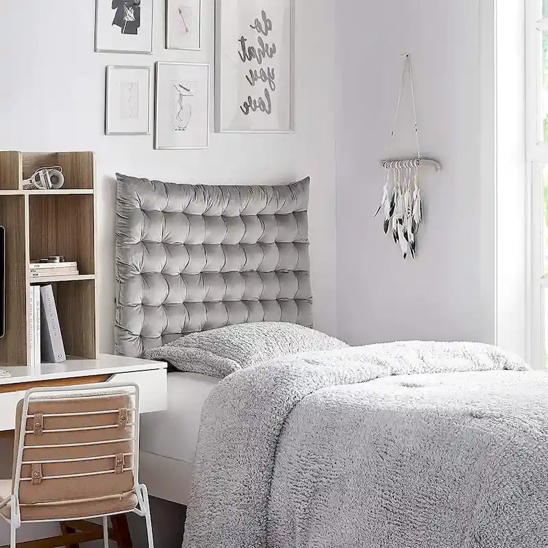 Tête de lit capitonnée en velours – Lit simple/Lit simple XL, multicolore, 1 personne