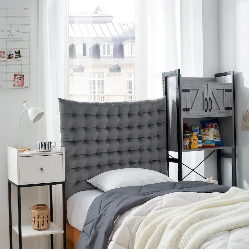 Tête de lit capitonnée en velours – Lit simple/Lit simple XL, multicolore, 1 personne