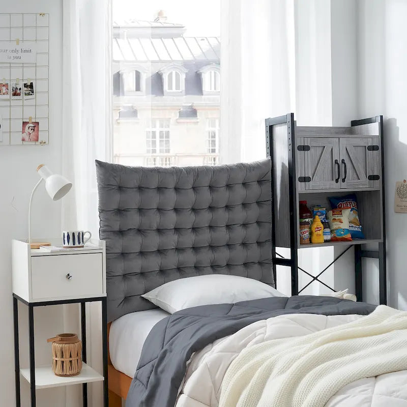 Tête de lit capitonnée en velours – Lit simple/Lit simple XL, multicolore, 1 personne