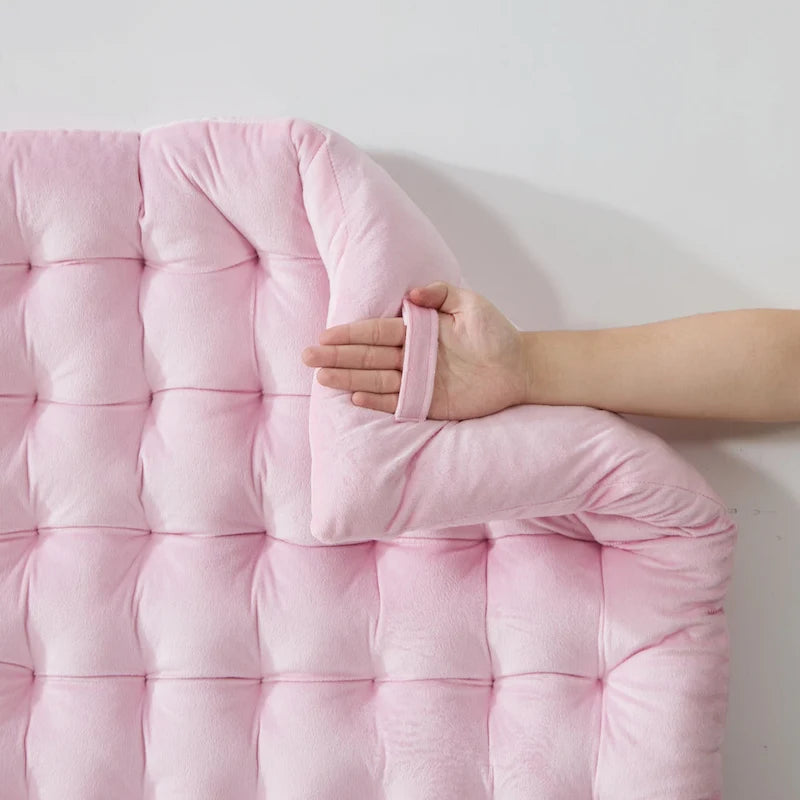 Tête de lit capitonnée en velours – Lit simple/Lit simple XL, multicolore, 1 personne
