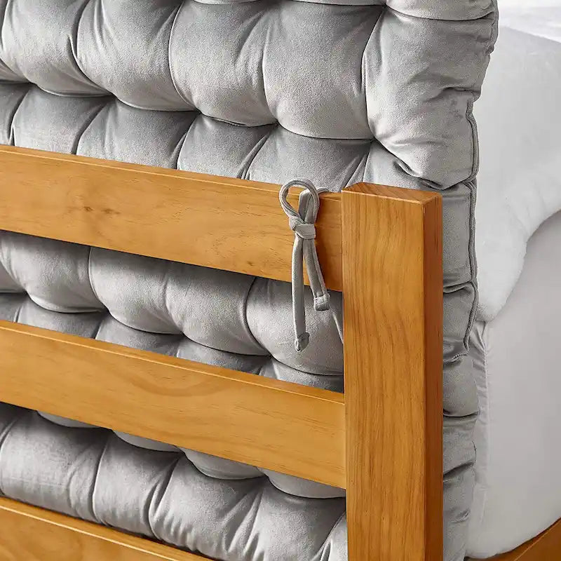 Tête de lit capitonnée en velours – Lit simple/Lit simple XL, multicolore, 1 personne