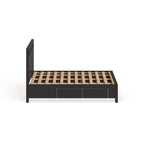 Lit de rangement expresso brun, style plateforme, 1 place