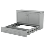 Queen/Full Size Murphy Bed with drawer and a set of Sockets & USB Ports