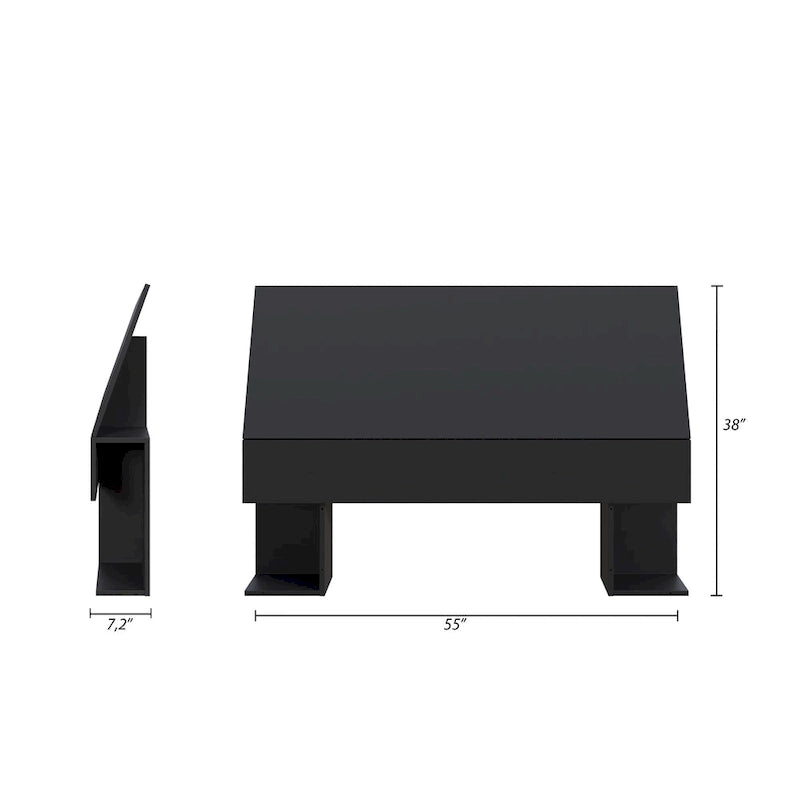 Tête de lit de rangement blanc/noir/ébène avec étagères latérales – Lit simple/double/Queen, 1 à 2 personnes