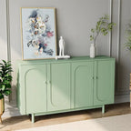 4-Door Wood Storage Cabinet with Legs and Adjustable Shelf