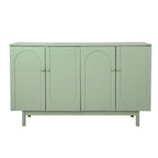 Armoire de rangement 4 portes, style minimaliste, blanc/vert menthe, monobloc