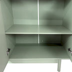 Armoire de rangement 4 portes, style minimaliste, blanc/vert menthe, monobloc