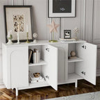 Armoire de rangement 4 portes, style minimaliste, blanc/vert menthe, monobloc
