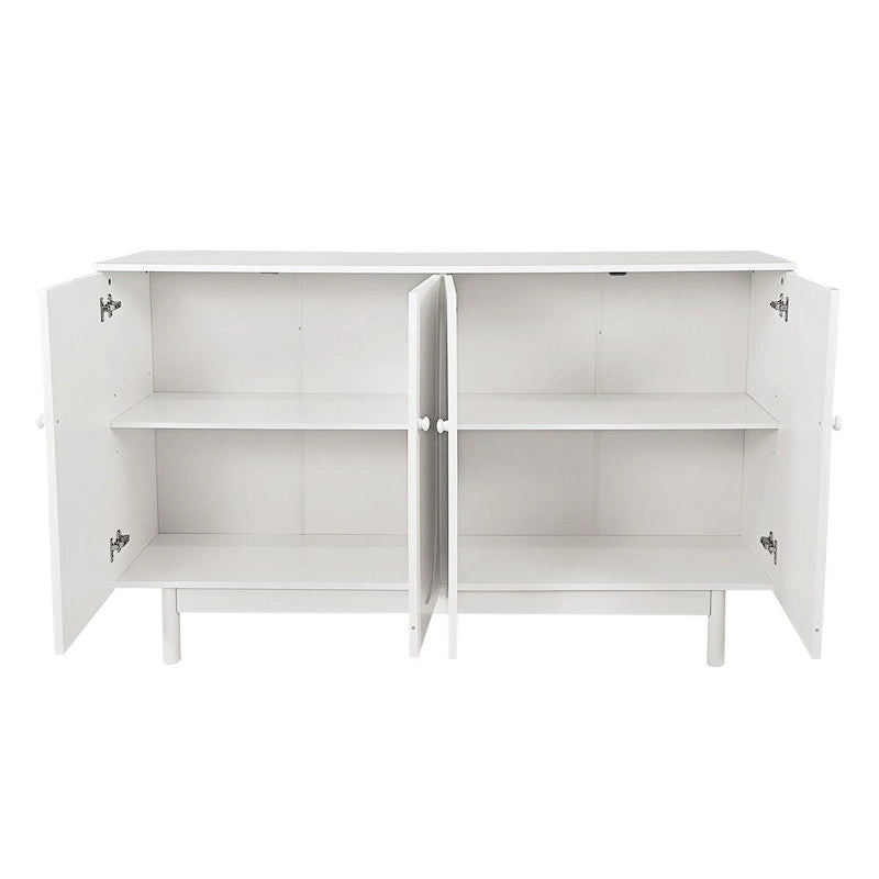 Armoire de rangement 4 portes, style minimaliste, blanc/vert menthe, monobloc