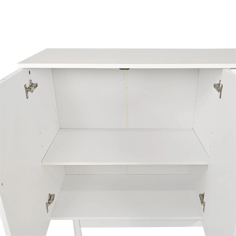 Armoire de rangement 4 portes, style minimaliste, blanc/vert menthe, monobloc